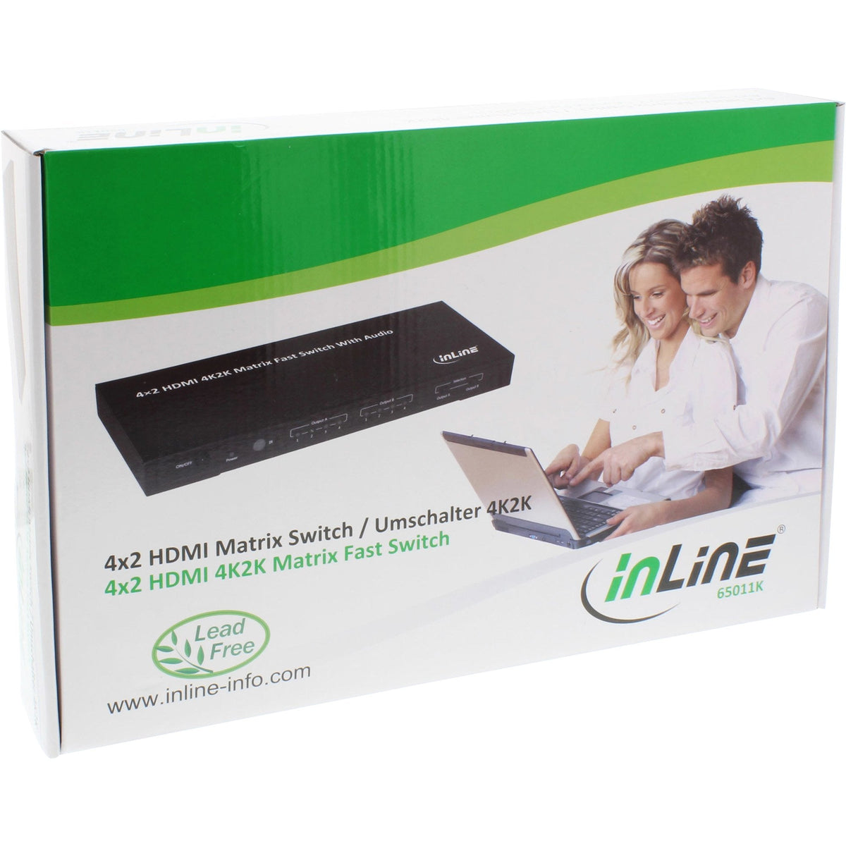 Inline Hdmi Matrix Switch 4k Ultrahd 4 Puertos De Entrada A 2 Puertos De Salida