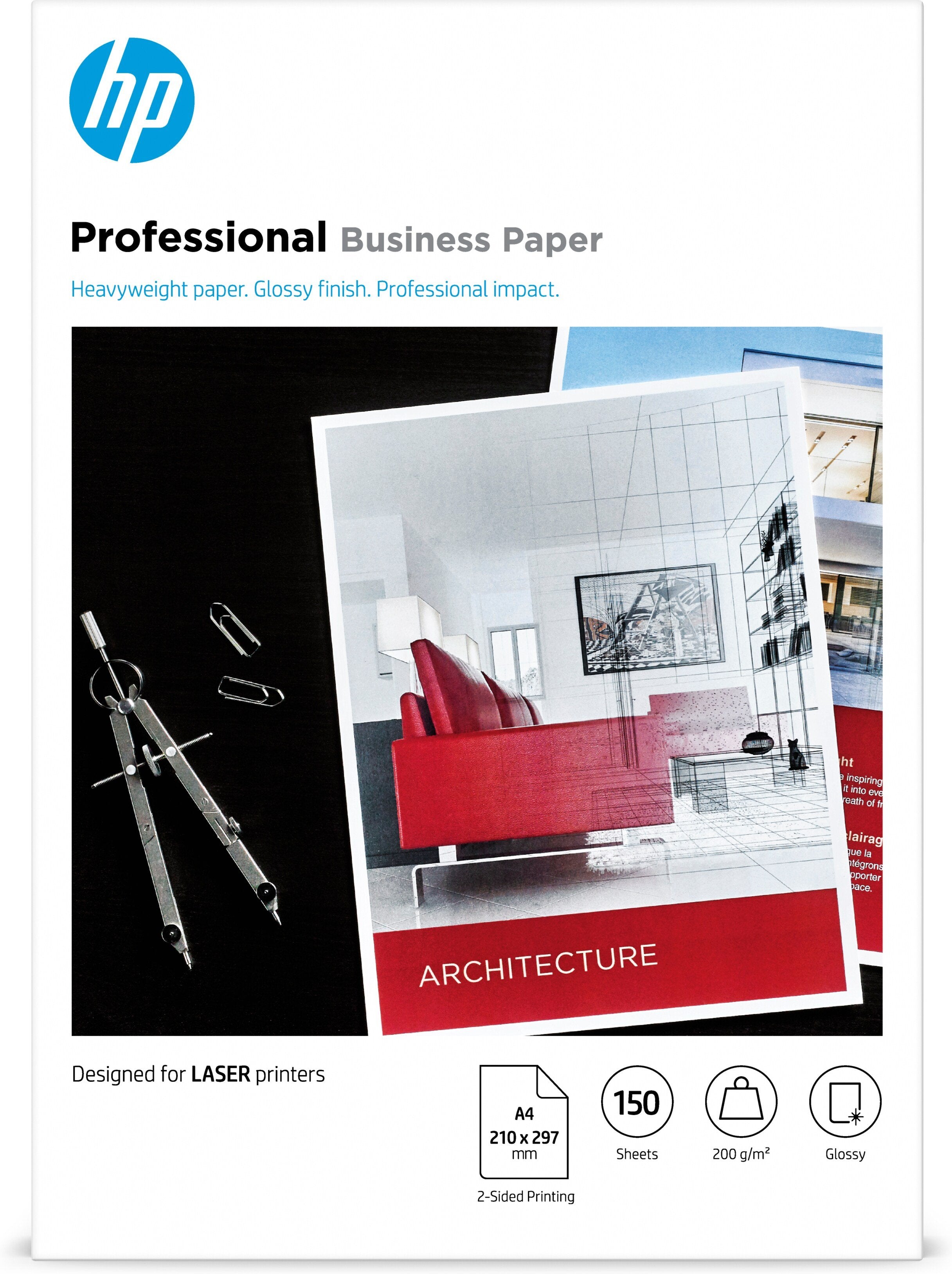 Hp Laserjet Papel Profesional Brillo A4 200g 150sh Fsc