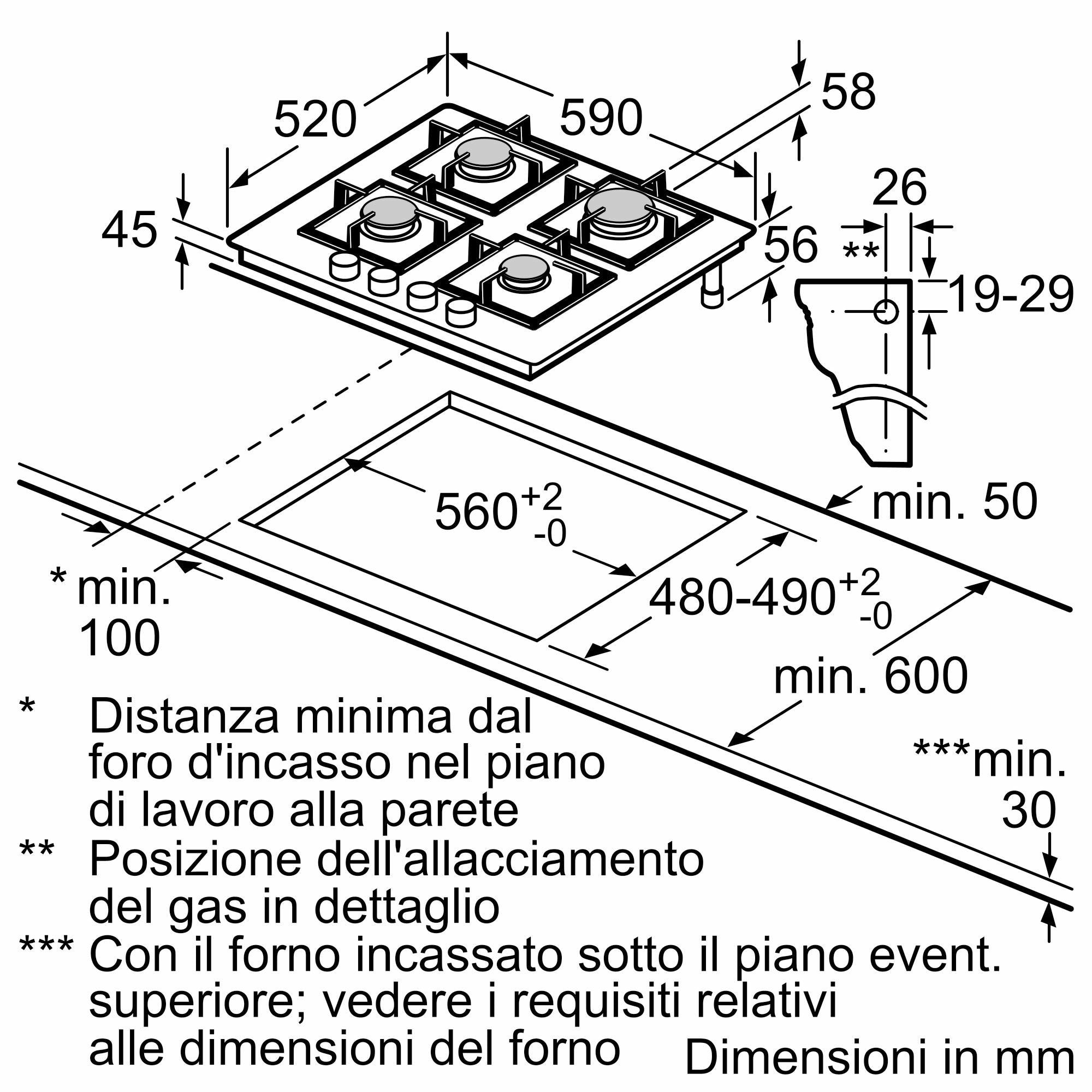EAN 4242005437856 - Bosch Serie 4 PNP6B6K40 hobs Negro Integrado 59 cm Encimera de gas 4 zona(s) imagen 7