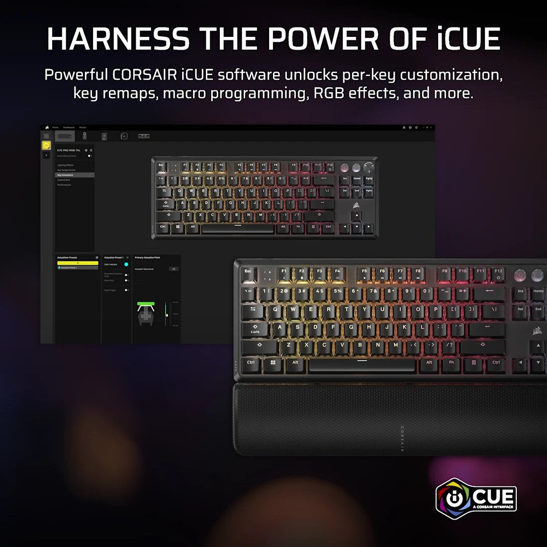 EAN 0840006683650 - Corsair K70 PRO TKL teclado Juego USB QWERTY Inglés de EE. UU. Negro imagen 11