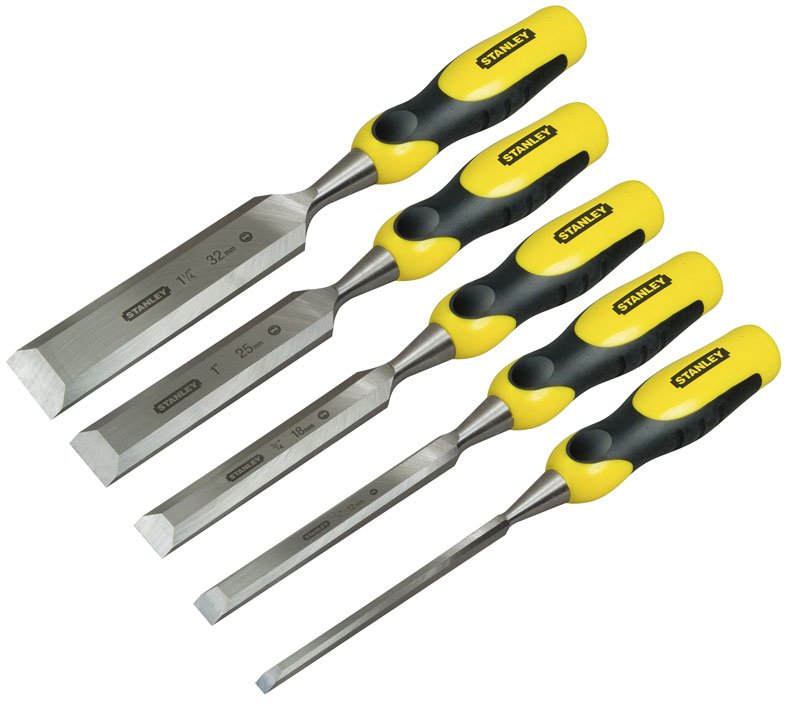 Juego De Cinceles Stanley Dynagrip, 5 Piezas (Amarillo Negro)