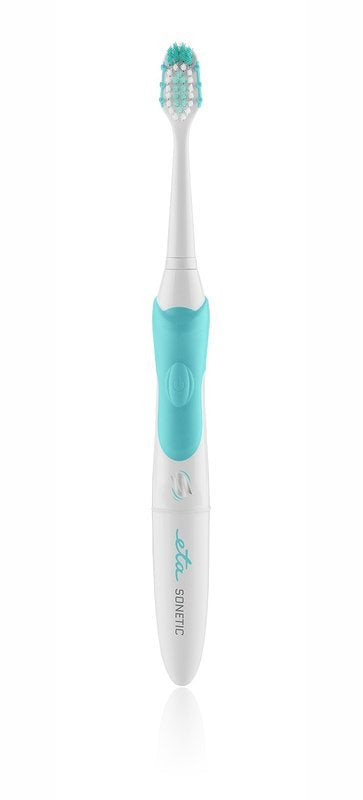 Cepillo Dental Eta Eta070990010   Sonetico, Funcionamiento A Batería Larga, 2 Modos, 2 Cabezales, 1 Batería Aaa, Blanco