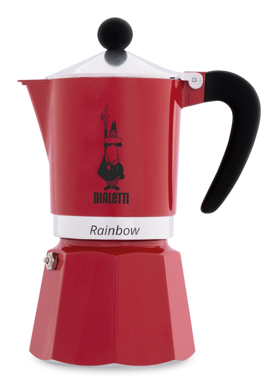 EAN 8006363018470 - Bialetti Rainbow Cafetera italiana Negro, Rojo, Acero inoxidable imagen 1
