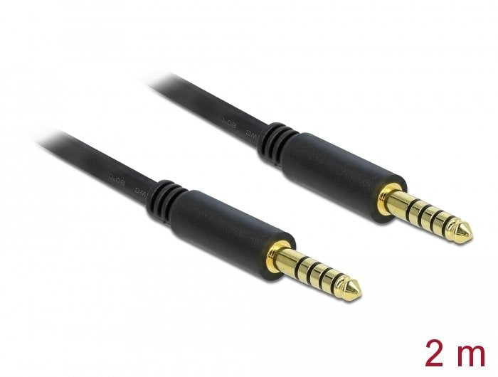 Delock Klinkencable 4,4 Mm 5 Pin Stecker Zu Stecker 2 M Schwarz