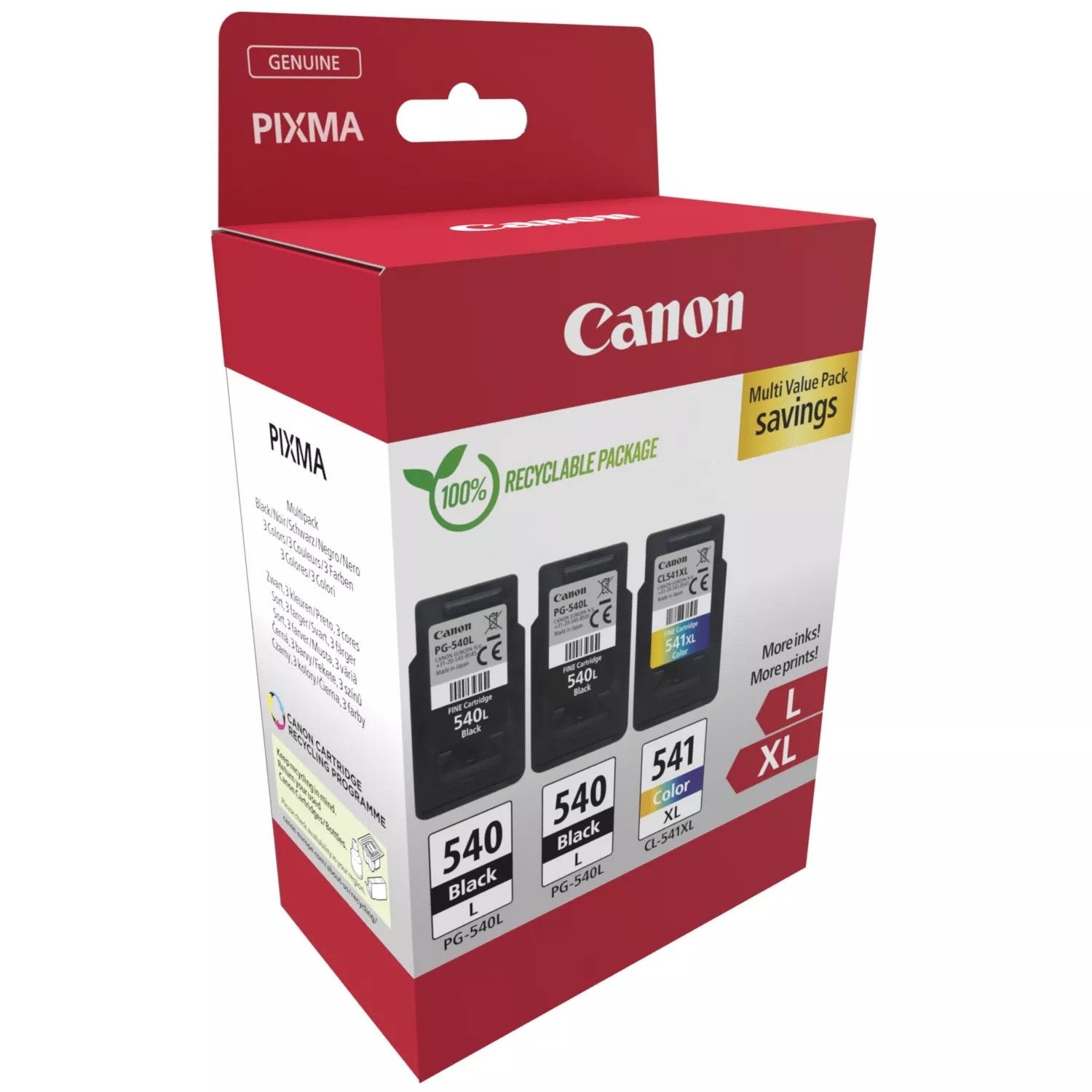 Canon Multipack Negro / Varios Colores Pg-540l + Cl-541xl Multi 5224b017  700 Copias