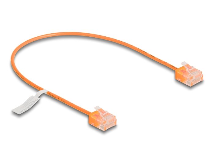Delock Rj45 Cable De Red Cat.6 Utp Ultra Slim 0,3 M Naranja Con Kurzen Machon