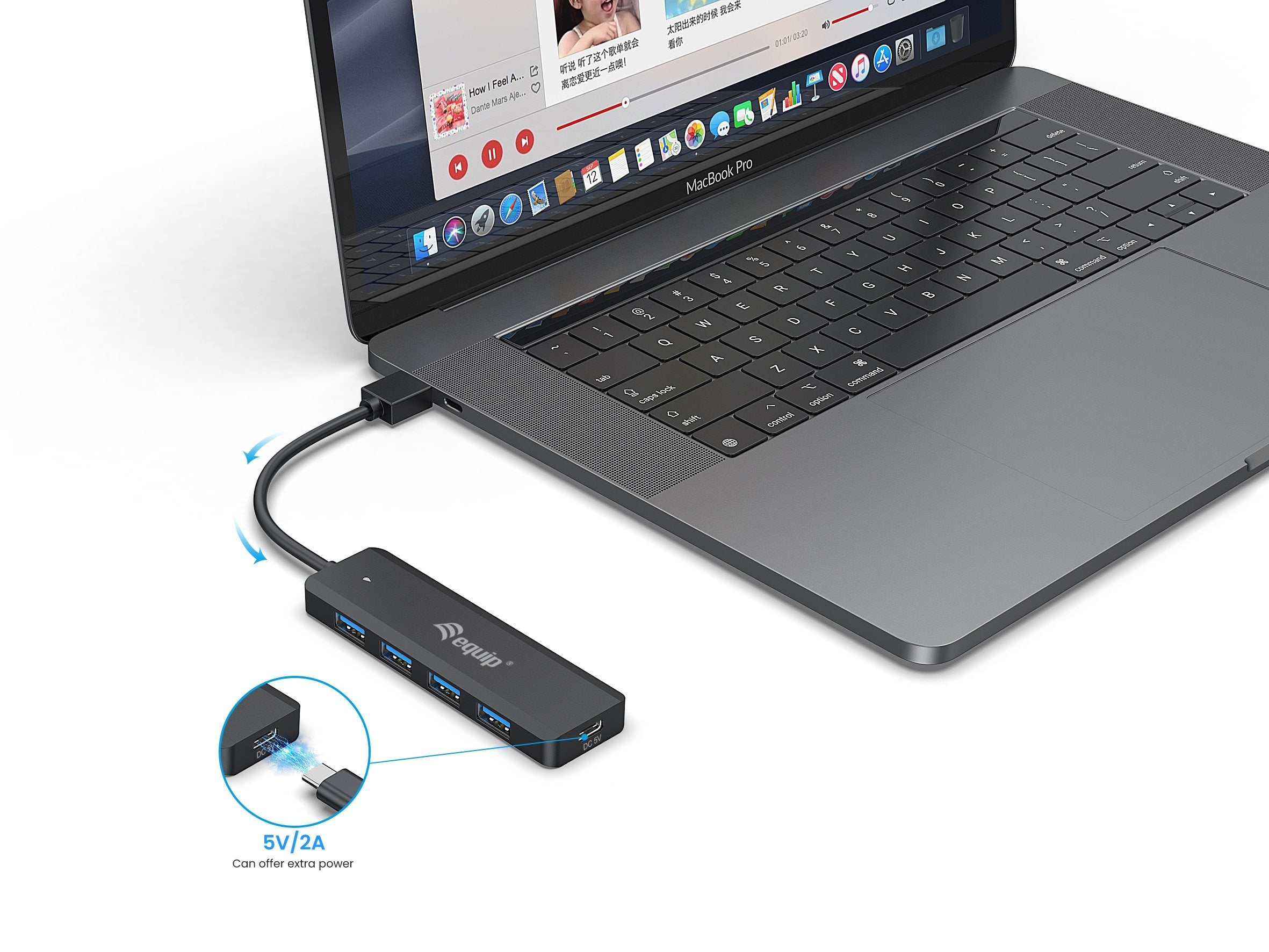 Equip 128959 Hub De Interfaz Usb 3.2 Gen 1 (3.1 Gen 1) Type-A 5000 Mbit/S Negro