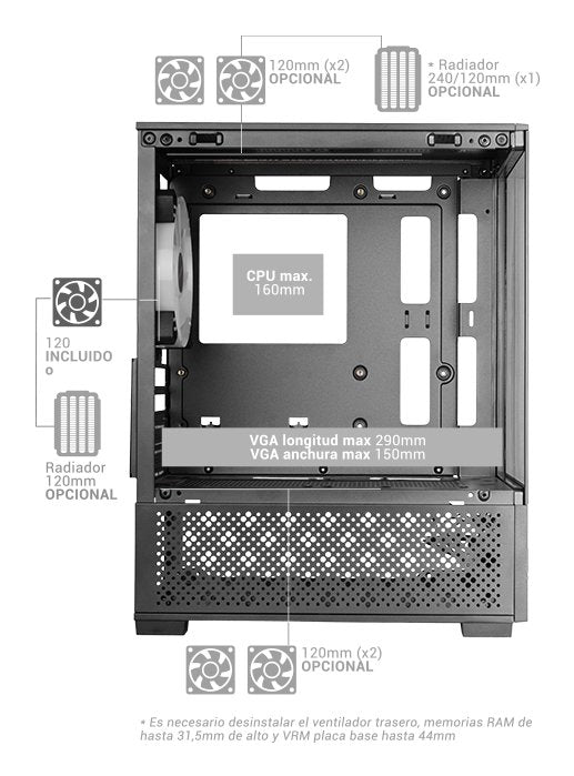 Caja Gaming Miniitorre Mars Gaming Mc-Se2