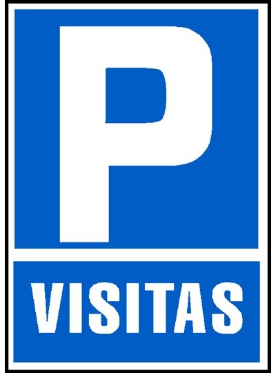 Archivo 2000 Señal "Parking Visitas" 210x297 Pvc Azul Y Blanco