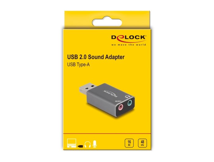 Delock Externe Usb Soundkarte Mit Usb-A Stecker Auf 2 X 3.5mm Klinkenbuchse Plug & Play Audio Adapter