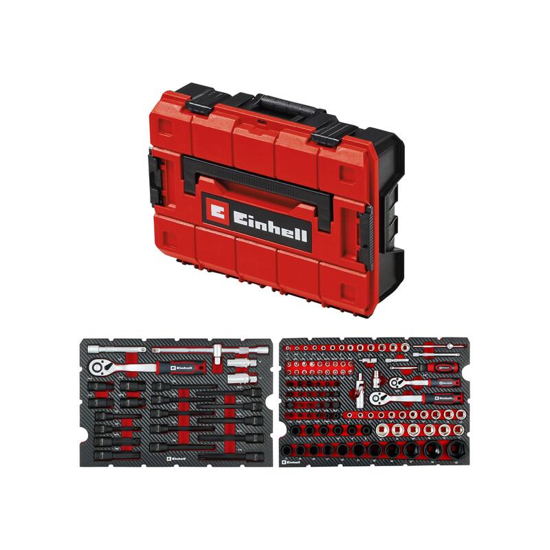 Einhell-Kwb E-Case Werkzeugkoffer Kfz, 121-Piezas (Negro/Rojo, Mit Werkzeug-Sortiment Para Hobbyschrauber) 370515