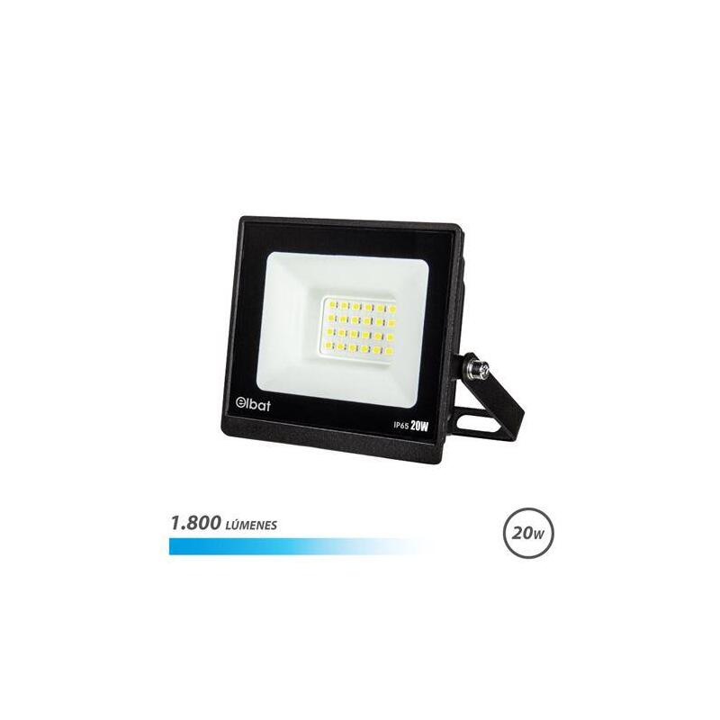 Elbat Foco Led Serie Super Slim 20w - 1800 Lumenes - 6500k Luz Fria - Ip65 Para Uso En Exterior