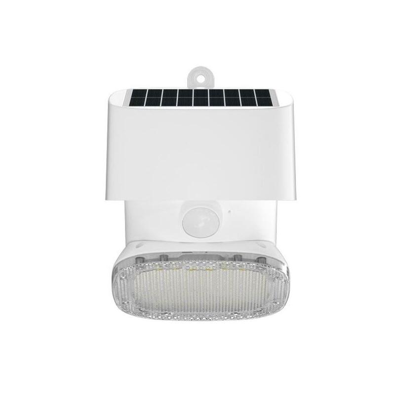 Elbat Foco Solar 2000lm - Luz Fria 6000k - Regulacion Vertical Y Horizontal - Panel Solar 1w - Ip65 - Color Blanco
