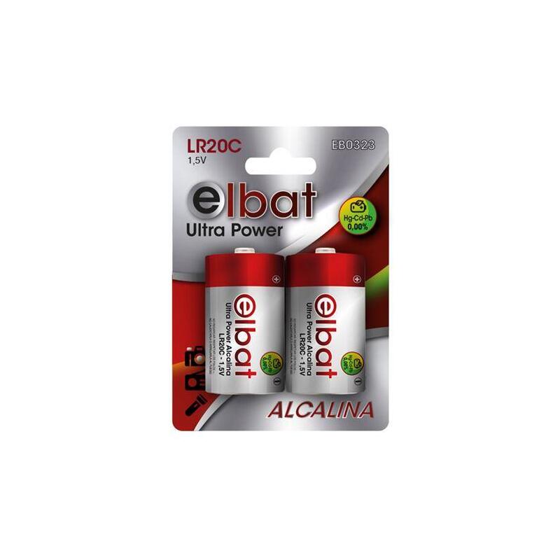 Elbat Pack De 2 Pilas Alcalinas Lr20c