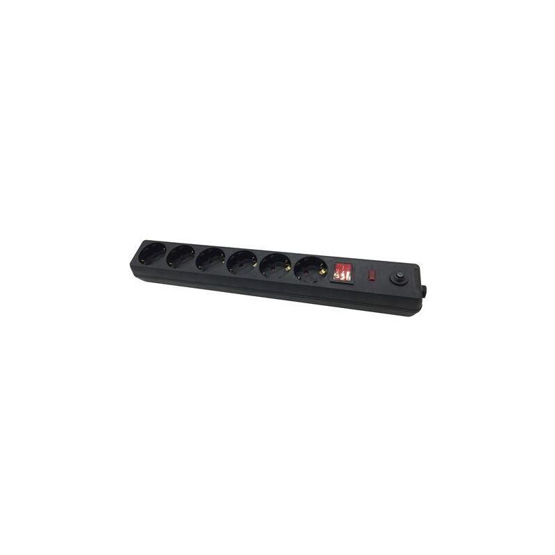 Elbat Regleta Alimentacion - 6 Tomas Schuko - Interruptor On/Off - Proteccion De Sobrecarga - Cable De 1.50m