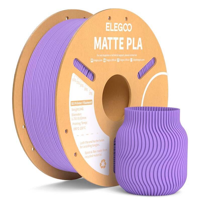 Elegoo Pla Matte Morado Mate Para Impresoras 3d Fdm - Filamento 1.75mm Bobina De 1kg