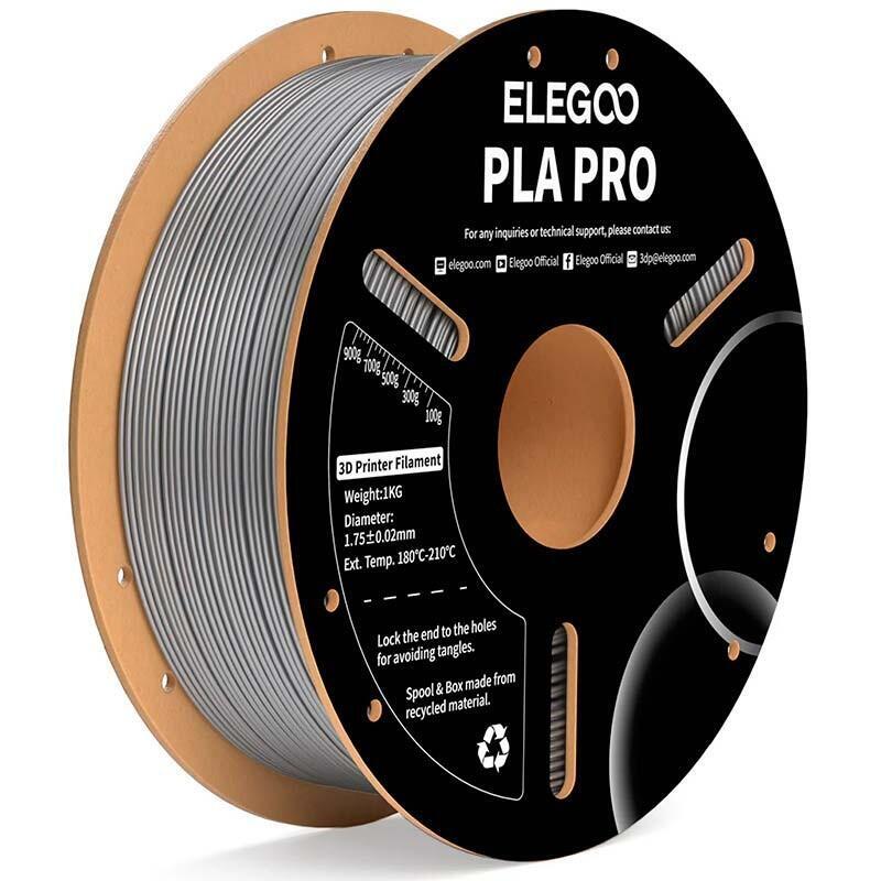Elegoo Pla Pro Plata Para Impresoras 3d Fdm - Filamento 1.75mm Bobina De 1kg