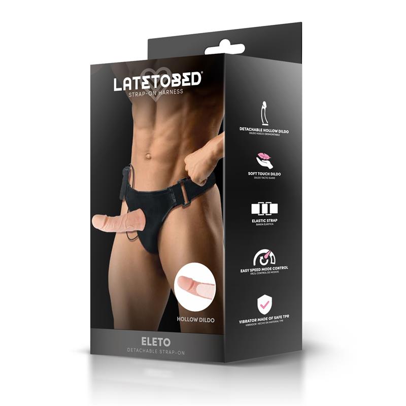 Eleto Arnés Con Dildo Hueco Desmontable, Vibración Y Control Remoto