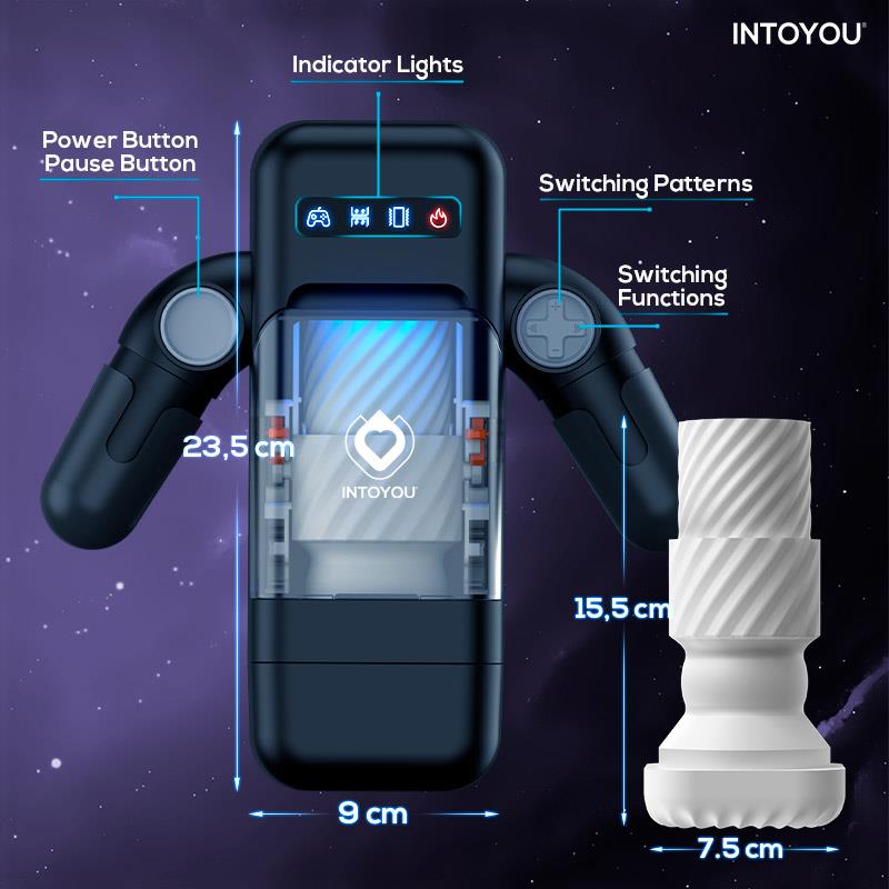 Elon Masturbador Inteligente Función Up And Down, Calor, Vibración Y Soporte Movil