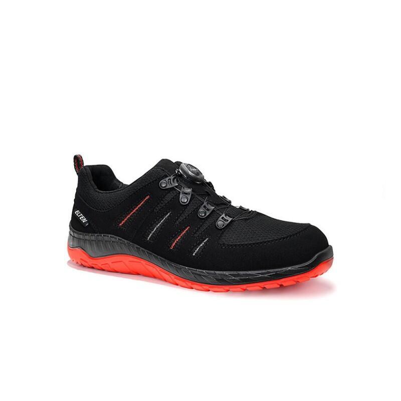 Elten Safety Shoes Maddox Boa Low Esd S3, Negro Red, Size 10 Uk