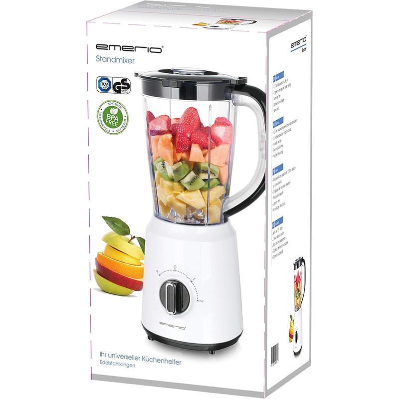Emerio Bl-124816 - Batidora De Vaso (500 W), Color Blanco Y Negro