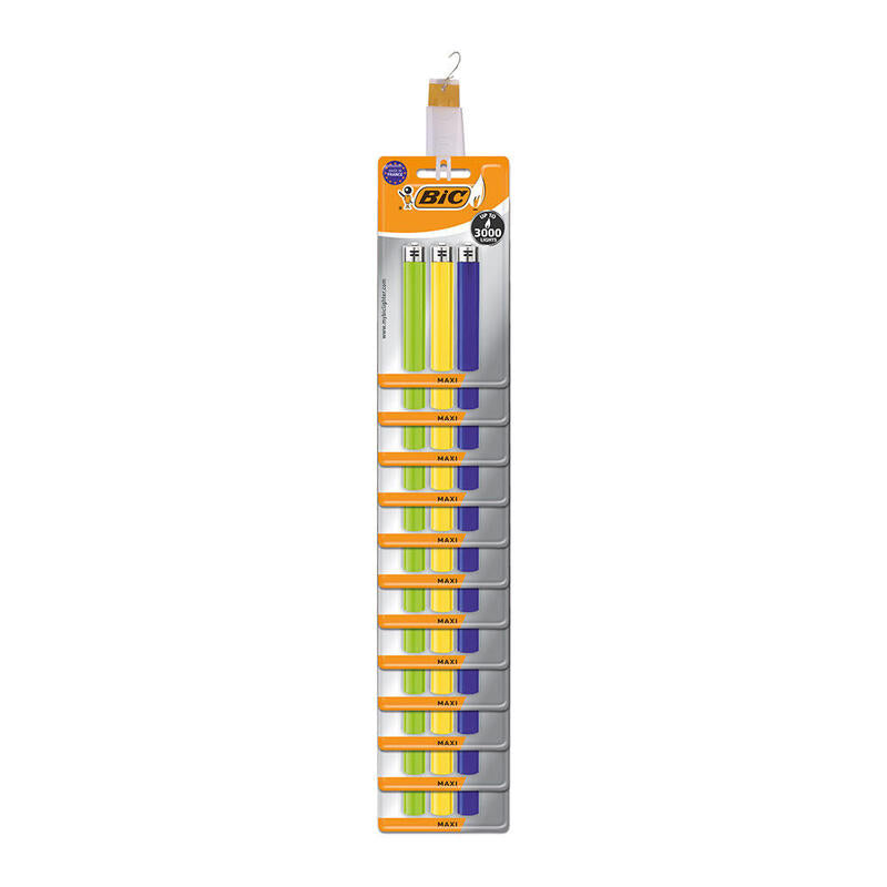 Encendedor Maxi J26 Colores Surtidos Blíster 3 Uds En Tira De 12 Uds