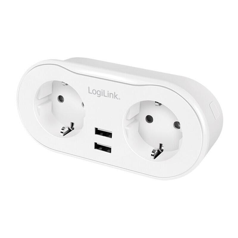 Enchufe Inteligente Wi-Fi, 2 Tomas (Cee 7/3), 2 Puertos Usb, Compatible Con Tuya