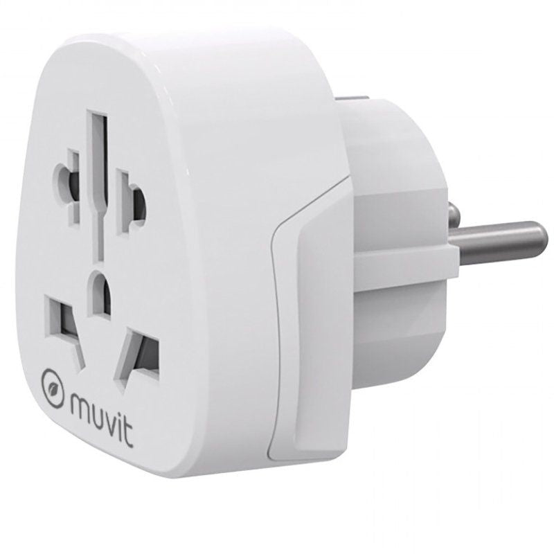 Enchufe Universal Muvit For Change Mcadp0007 1 Toma De Corriente Blanco