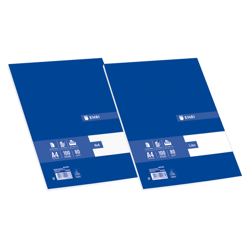 Enri A4 Resmilleria Liso 100 Hojas A4 - Papel De Alta Calidad - Blanco