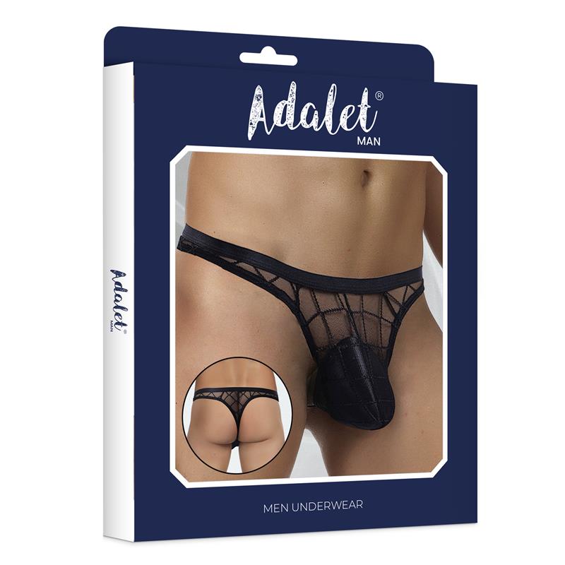 Enzo Tanga De Rejilla Negro Talla (Interno):S/M