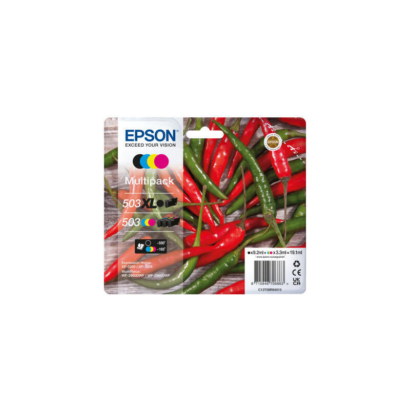 Epson 503xl/503 Pack De 4 Cartuchos De Tinta Originales - C13t09r94010