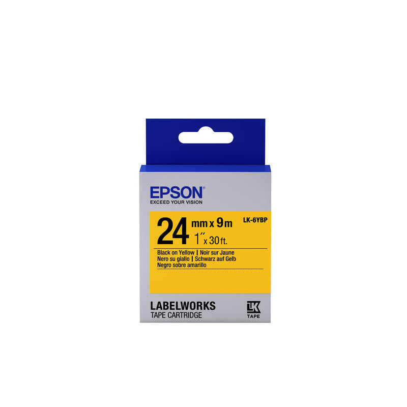Epson Cinta Color Pastel - Lk-6ybp Negro/Amarillo Pastel 24/9