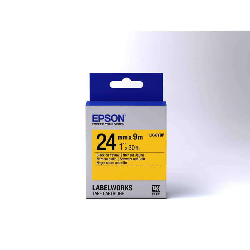 Epson Cinta Color Pastel - Lk-6ybp Negro/Amarillo Pastel 24/9