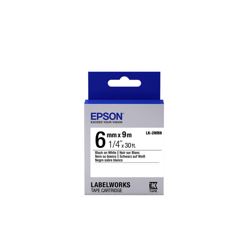 Epson Cinta Estándar - Lk-2wbn Estándar Negra/Blanca 6/9