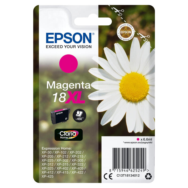 Epson Tinta Magenta Expression Home Xp-102/205/215/305/405 - Nº18xl