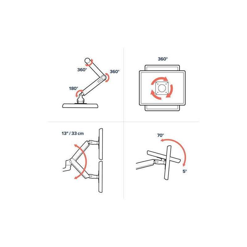 Ergotron Lx Series 45-492-216 Soporte De Mesa Para Pantalla Plana 61 Cm (24") Blanco
