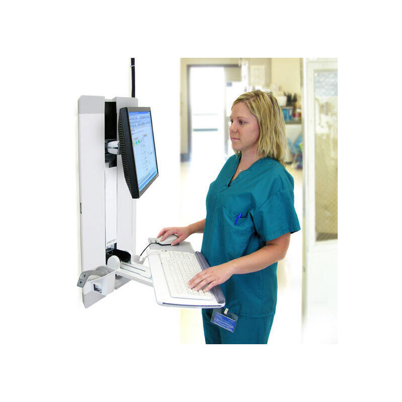 Ergotron Styleview Kit De Montaje (Repisa Para Teclado Reposamuñecas Bolsa Para Ratón Alzamiento Vertical De Panel) Para Pantalla Lcd / Equipo Pc Habitación De Pacientes Acero Blanco Tamaño De Pantalla: Hasta 24 Pulgadas