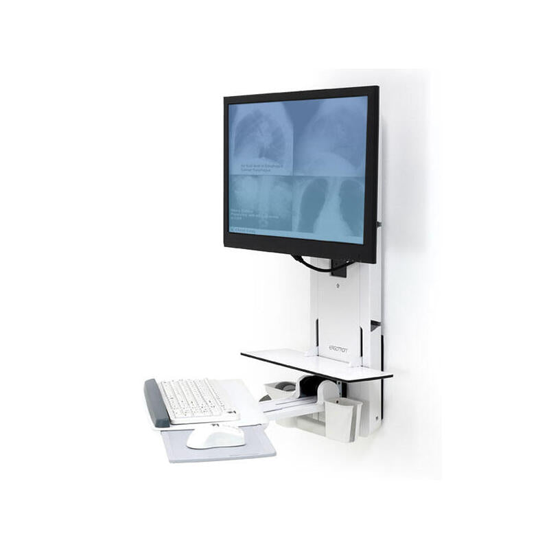 Ergotron Styleview Vertical Lift Patient Room Kit De Montaje De La Pantalla / Teclado (Vertical) De Pie-Sentado Instalable En Pared Hasta 24 Pulgadas Blanco