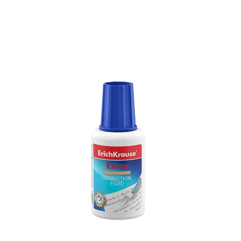 Erichkrause Corrector Liquido Extra Con Esponja - Secado Rapido - Opacidad En Fotocopias - Eficiente Y Economico - Resistente Al Frio - A Base De Solvente - Agitar Antes De Usar - Color Del Papel