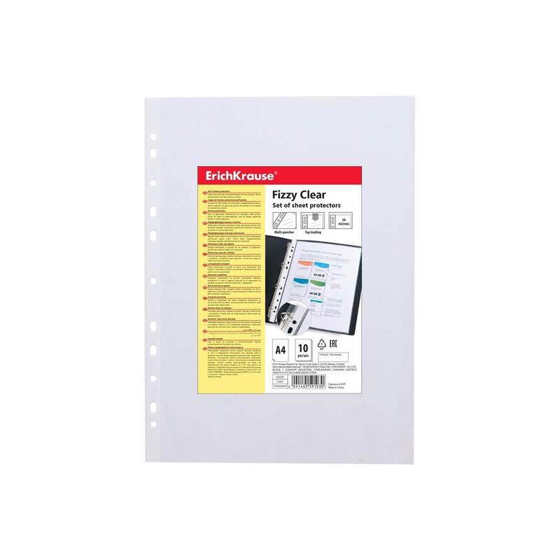 Erichkrause Pack De 10 Fundas Protectoras Fizzy Clear - 30cm - A4 - Transparente