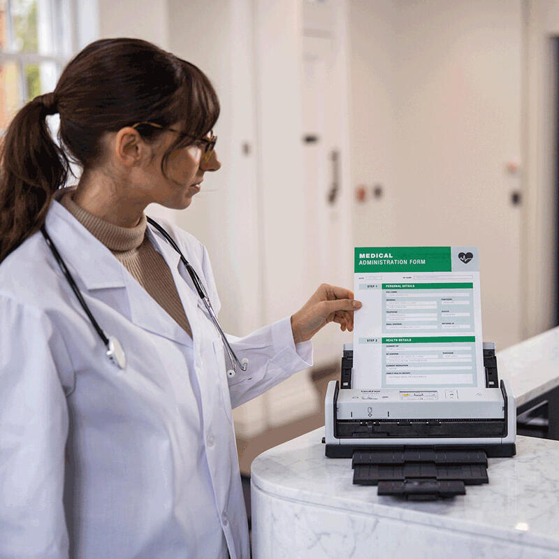 Escáner Documental Brother Ads-1800w Con Alimentador De Documentos Adf Doble Cara