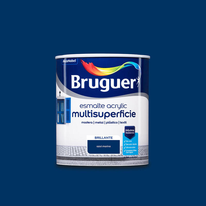 Esmalte Acrylico Multisuperficie Brillante Azul Marino 0,750l 5057548 Bruguer