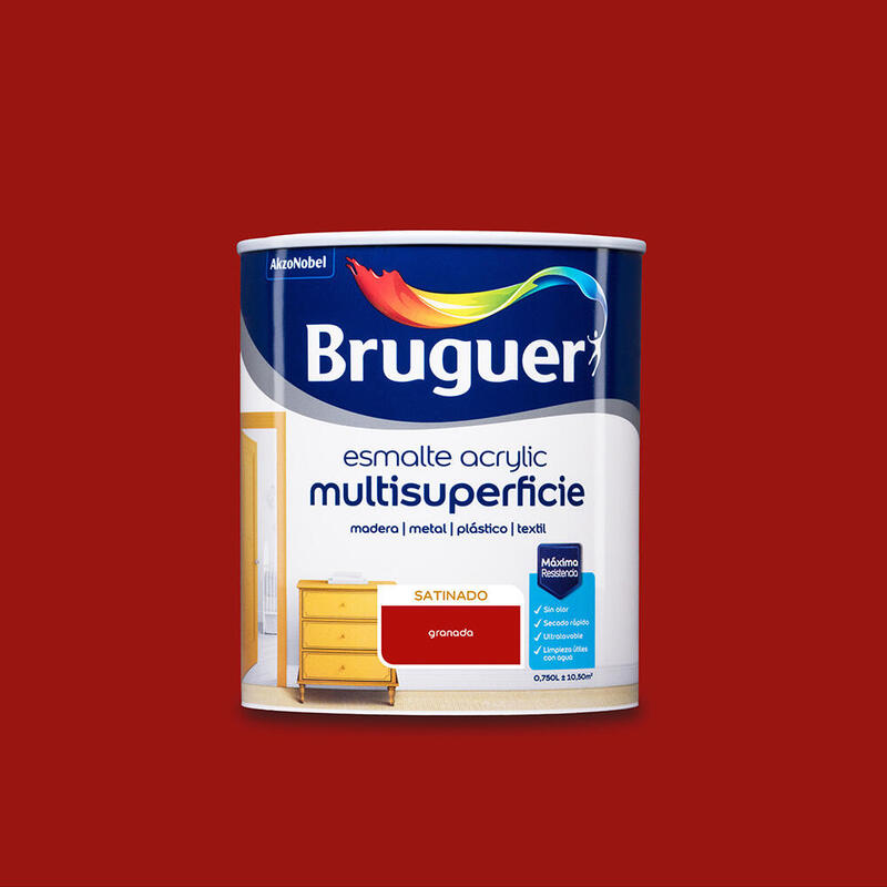 Esmalte Acrylico Multisuperficie Satinado 0,750l Granada 5057494 Bruguer