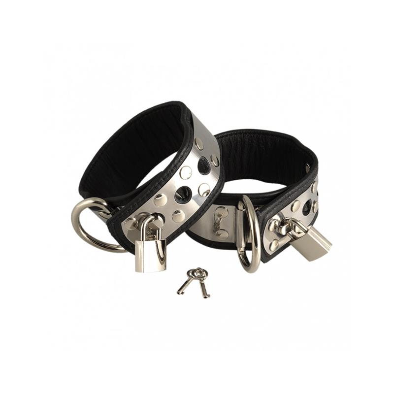 Esposas De Cuero Y Metal Para Pies Ajustable