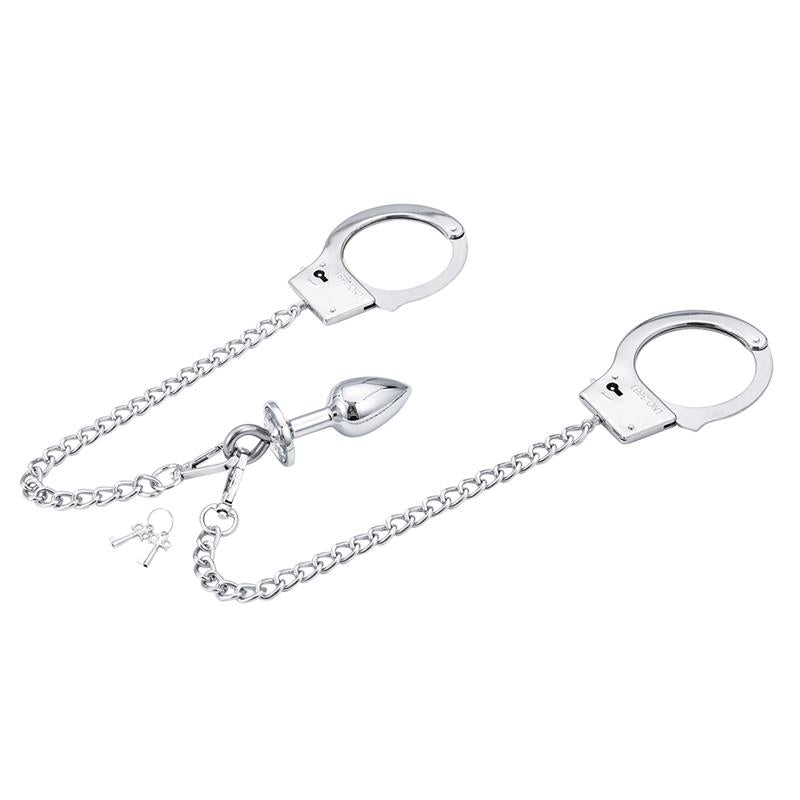 Esposas De Metal Con Cadena Y Plug Anal