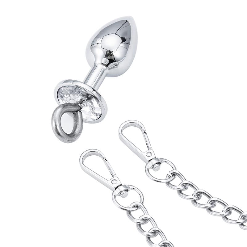 Esposas De Metal Con Cadena Y Plug Anal