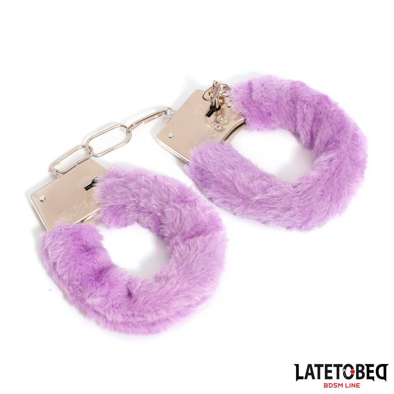 Esposas De Metal Furry De Pelo Púrpura