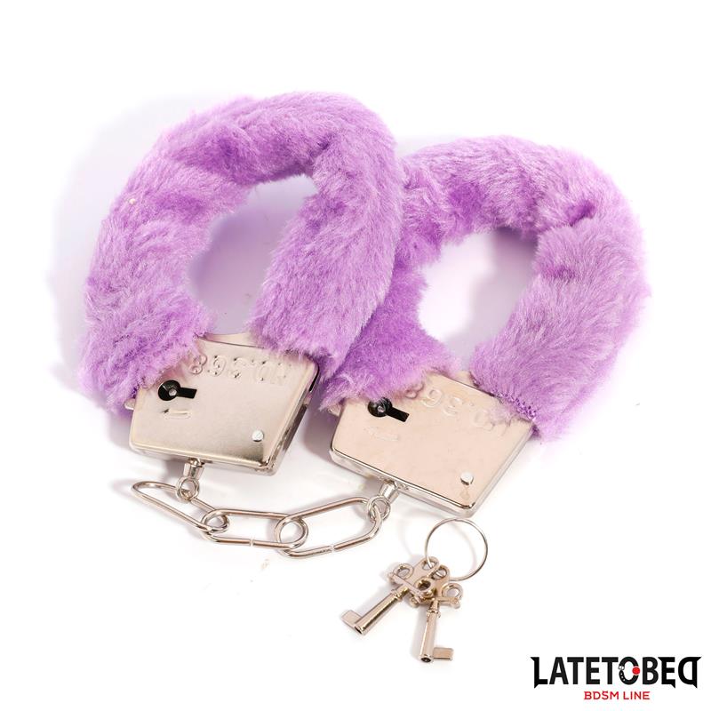 Esposas De Metal Furry De Pelo Púrpura