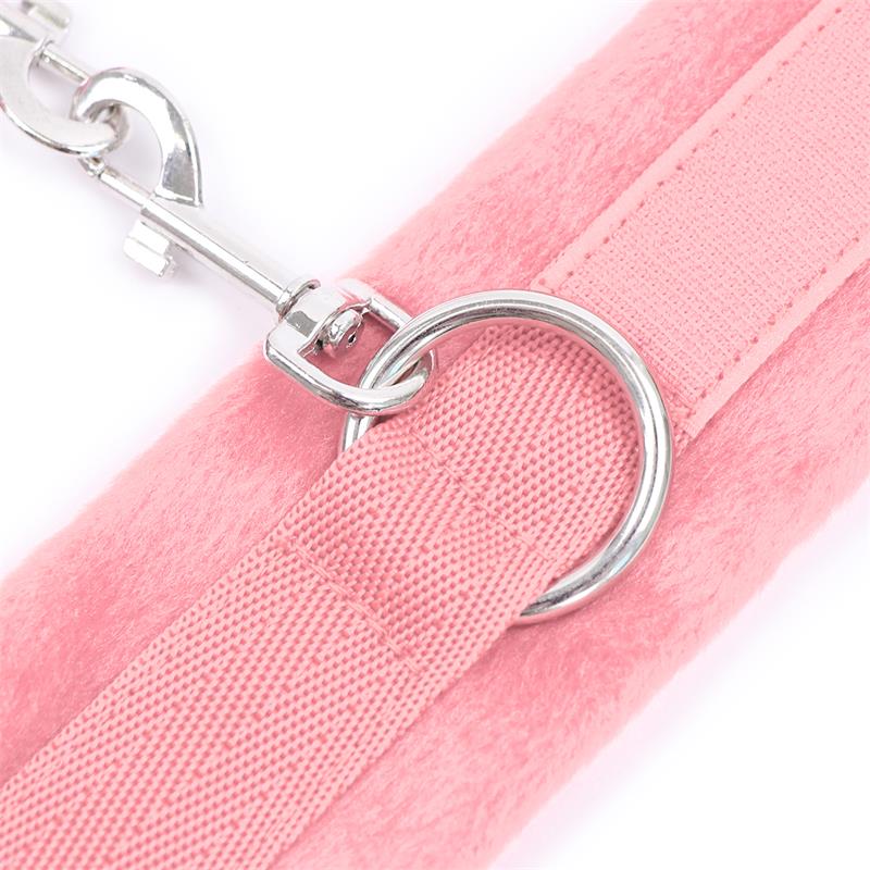 Esposas De Tela Con Velcro Para Muñecas Con Pelo Largo Rosa