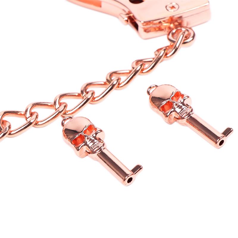 Esposas Oro Rosa Con Llaves De Calavera